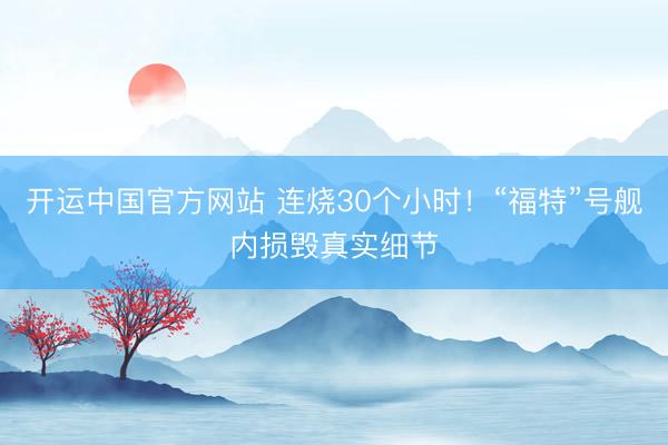 开运中国官方网站 连烧30个小时!“福特”号舰内损毁真实细节